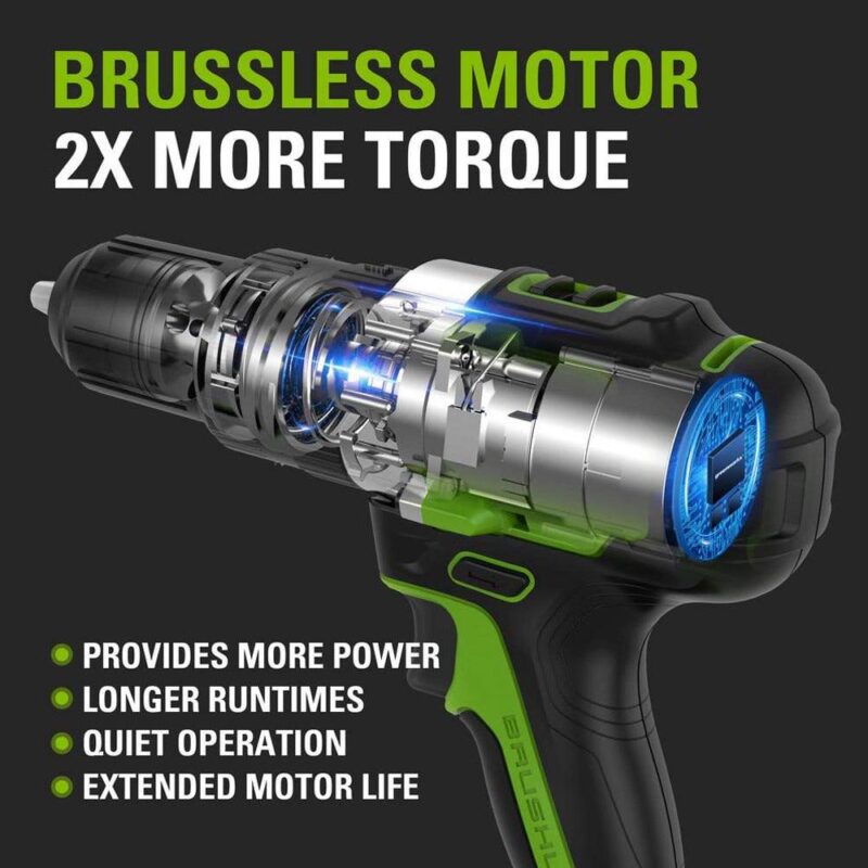 Greenworks 24V Brushless 1/2  Hammer Drill, Battery Not Included 3703402AZ - Image 5