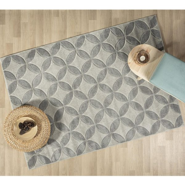 Grey Carved Petals Indoor Area Rug, High-Low Pile, Better Homes and Gardens, 8' x 10'