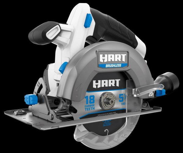 HART 20-Volt Brushless 5-1/2-inch Compact Circular Saw with 4Ah Battery and Charger Starter Kit Bundle
