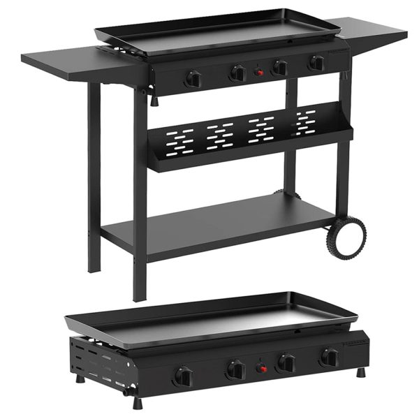 HONGGE 4-Burner Propane Flat Top Griddle Grill for BBQ, Camping, Outdoor Cooking