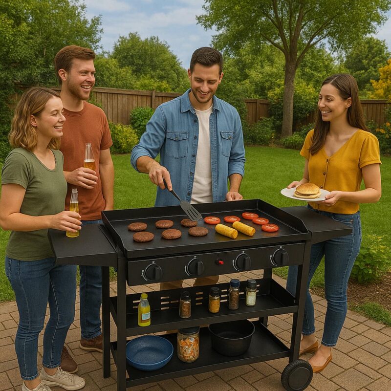 HONGGE 4-Burner Propane Flat Top Griddle Grill for BBQ, Camping, Outdoor Cooking - Image 2