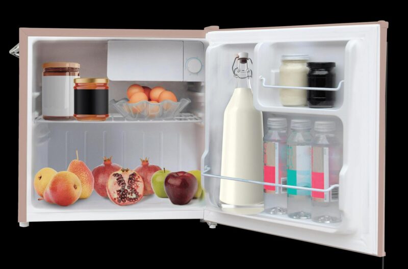 Hamilton Beach 1.6 Cu. Ft. Retro Refrigerator With Built-In Side Bottle Opener, 2 Liter Door Basket, Coral, HBF1600 - Image 2