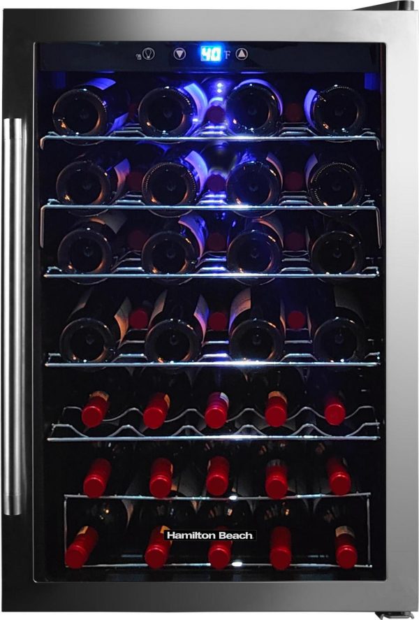 Hamilton Beach, 22 Bottle, 2.6 Cu. Ft. Wine/Beverage Center, Glass Door, Black