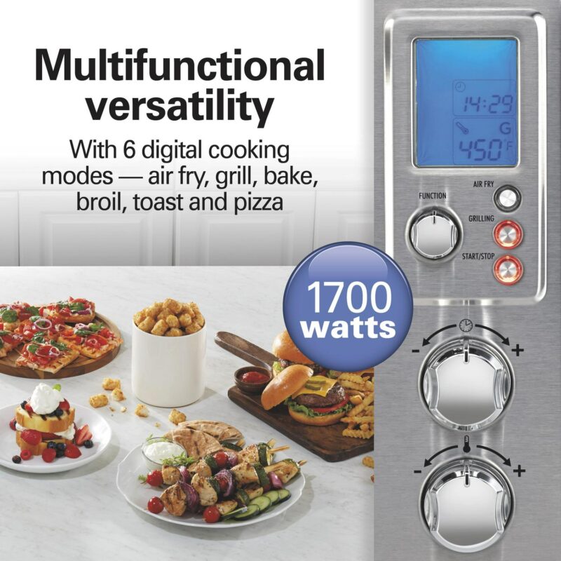 Hamilton Beach Sure-CrispA Air Fry and Grilling Oven, 6 Slice Capacity, Stainless Steel Exterior, 31395 - Image 2