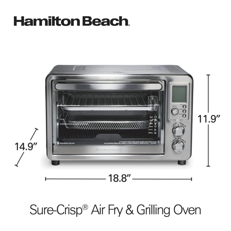 Hamilton Beach Sure-CrispA Air Fry and Grilling Oven, 6 Slice Capacity, Stainless Steel Exterior, 31395 - Image 8