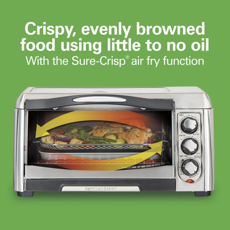 Hamilton Beach Sure-Crisp Air Fryer Toaster Oven, 6 Slice Capacity, Stainless Steel - Image 2