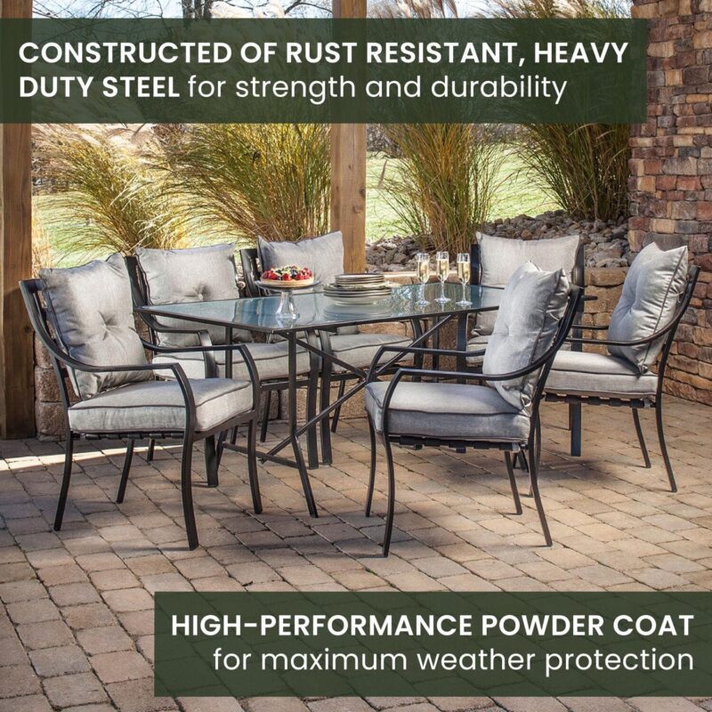 Hanover Lavallette 7-Piece Outdoor Patio Dining Set in Gray, LAVALLETTE7PC - Image 4