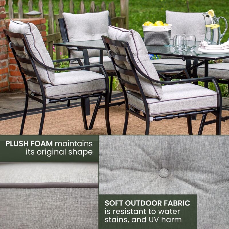 Hanover Lavallette 7-Piece Outdoor Patio Dining Set in Gray, LAVALLETTE7PC - Image 7