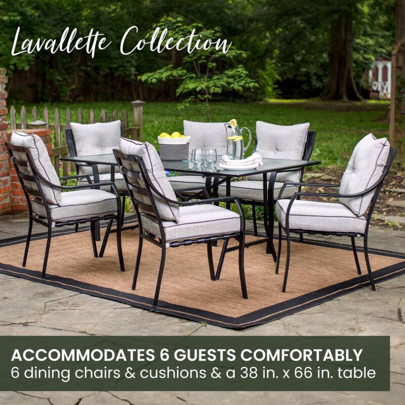 Hanover Lavallette 7-Piece Outdoor Patio Dining Set in Gray, LAVALLETTE7PC - Image 3