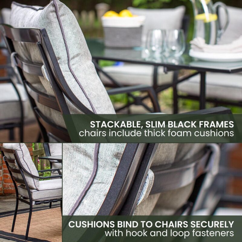 Hanover Lavallette 7-Piece Outdoor Patio Dining Set in Gray, LAVALLETTE7PC - Image 5
