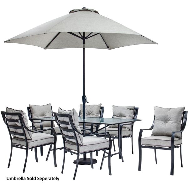 Hanover Lavallette 7-Piece Outdoor Patio Dining Set in Gray, LAVALLETTE7PC