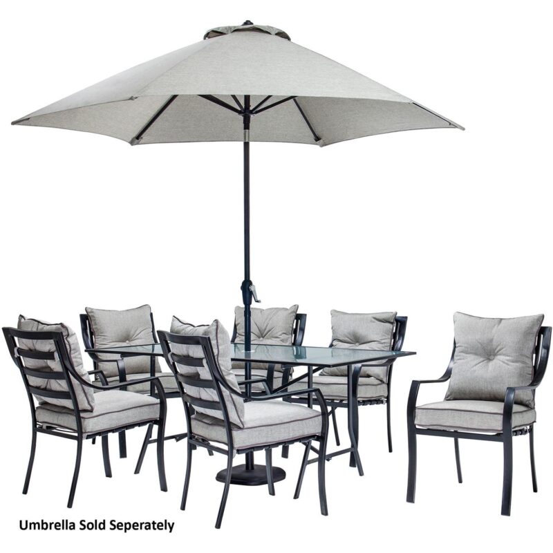 Hanover Lavallette 7-Piece Outdoor Patio Dining Set in Gray, LAVALLETTE7PC