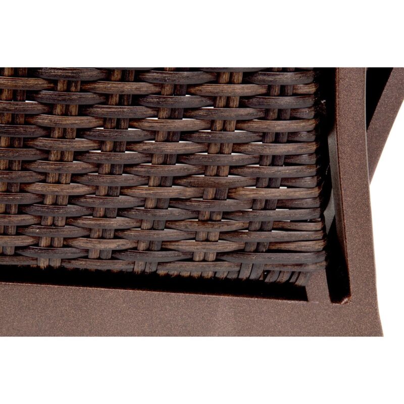 Hanover Ventura Steel Outdoor Patio Woven Luxury Recliner with Brown Wicker, Navy Blue Cushions and Pillow, VENTURAREC-NVY - Image 5