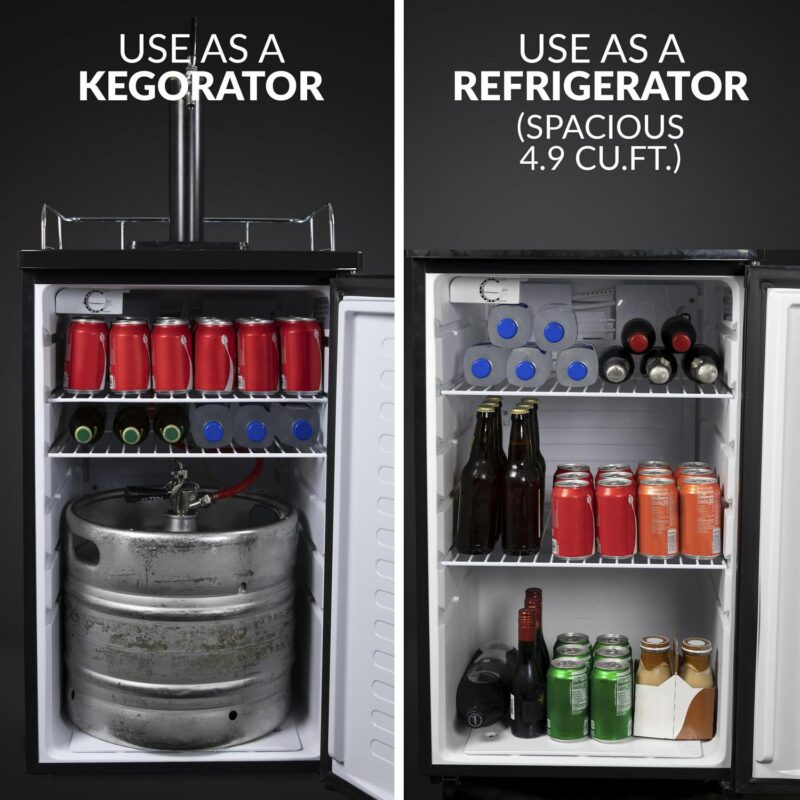 HomeCraft BK49BS 4.9 Cu. Ft. Black Stainless Steel Full-Size Kegorator Draft Beer Dispenser and Beer Cooler - Image 8