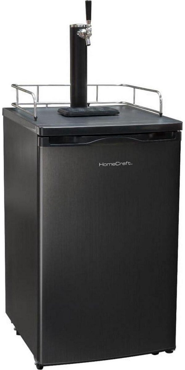 HomeCraft BK49BS 4.9 Cu. Ft. Black Stainless Steel Full-Size Kegorator Draft Beer Dispenser and Beer Cooler