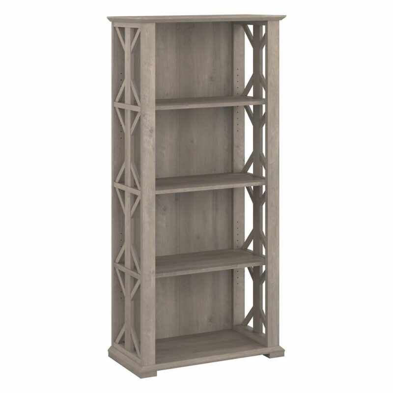 Homestead 4 Shelf Farmhouse Bookcase in Driftwood Gray - Engineered Wood