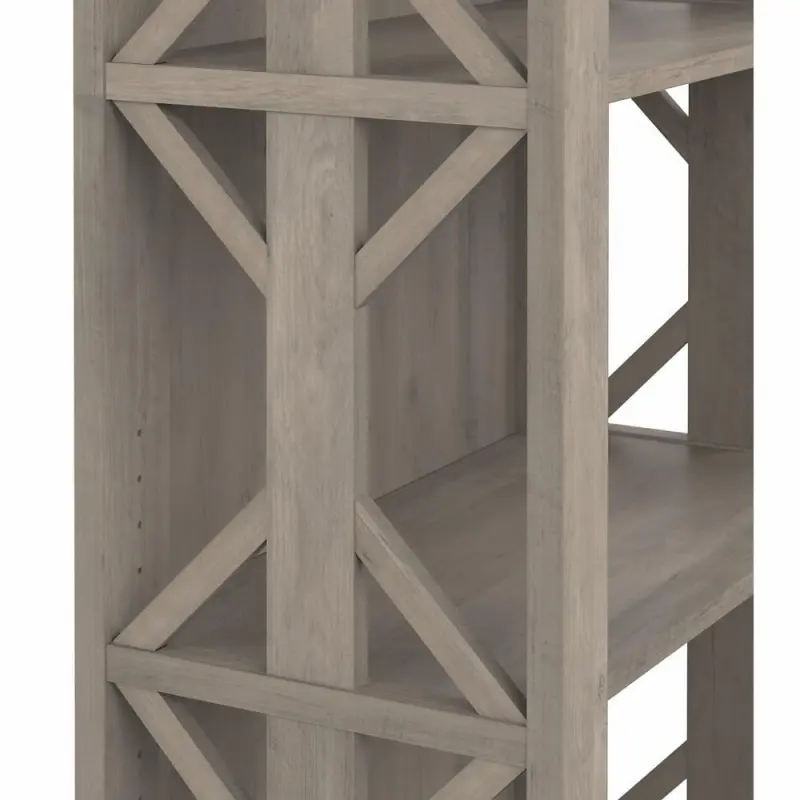 Homestead 4 Shelf Farmhouse Bookcase in Driftwood Gray - Engineered Wood - Image 5