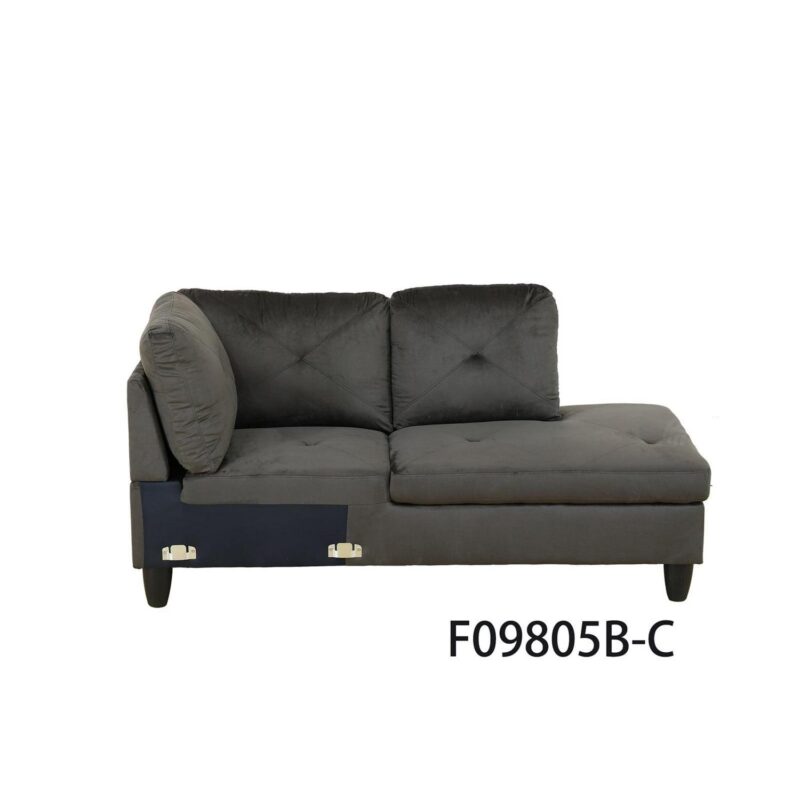 Hommoo 4 Seat Sectional Sofa Living Room Furniture Sets, Modern Microfiber L Shaped Couches and Sofas Model for Home, Espresso(No Ottomans) - Image 5