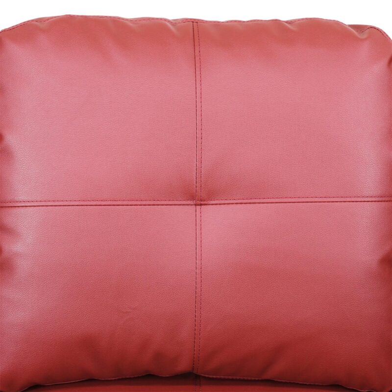 Hommoo Semi PU Leather Sectional Sofa Couch Living Room Furniture Sets, Modern L Shaped Sectional Sofa Set, Red(No Ottoman) - Image 4