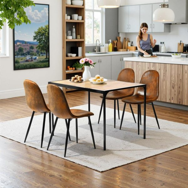 Homy Casa Dining Chairs Set of 4, Upholstered Side Chairs for Family Dining Room or Restaurant Suede