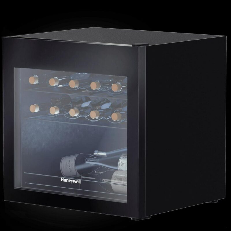 Honeywell 18.9 in. Single Zone 14 Bottle Freestanding Countertop Wine Cooler in Black with Slide Out Wire Shelving - Image 5