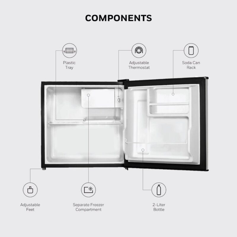 Honeywell 1.6 Cu Ft Compact Refrigerator, Black - Image 4