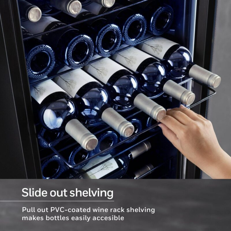 Honeywell 34 Bottle Compressor Wine Cooler, Large Freestanding Wine Cellar for Red, White, Champagne, Digital Temperature Control, Stainless Steel - Image 7
