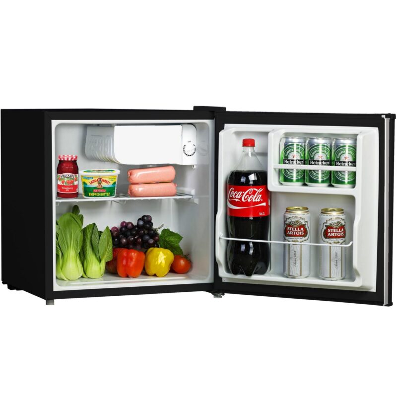 Honeywell Compact Refrigerator 1.6 Cu Ft Mini Fridge with Freezer, Single Door, Low noise, for Bedroom, Office, Dorm with Adjustable Temperature Settings, Stainless Steel - Image 4