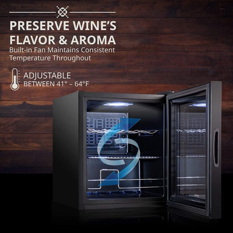 IVATION 12 Bottle Compressor Wine Cooler Refrigerator Large Freestanding Wine Cellar Fridge Glass Door, Black - Image 4