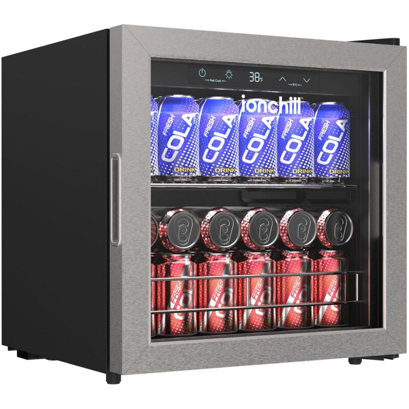 Ionchill 48-Can Mini Fridge, Compact Beverage Refrigerator with Smart Temperature Control and Standard Door, 1.4 Cu. ft., 17.3 in., New
