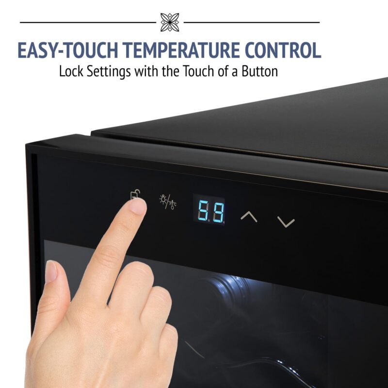 Ivation 12 Bottle Thermoelectric Freestanding Wine Cooler - Black - Image 7