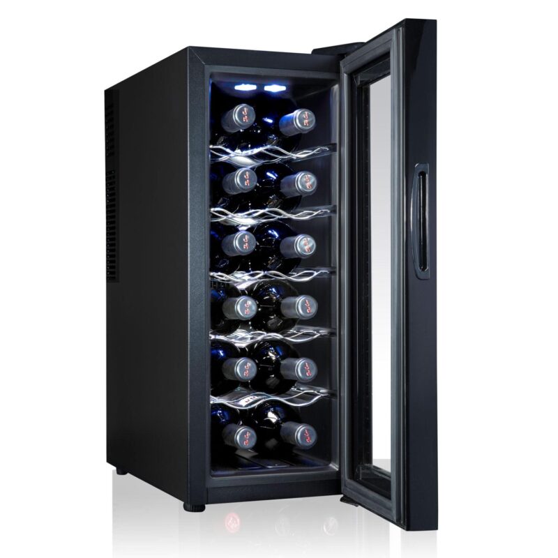 Ivation 12 Bottle Thermoelectric Freestanding Wine Cooler - Black - Image 2