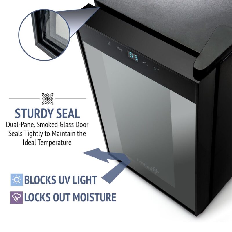 Ivation 12 Bottle Thermoelectric Freestanding Wine Cooler - Black - Image 5