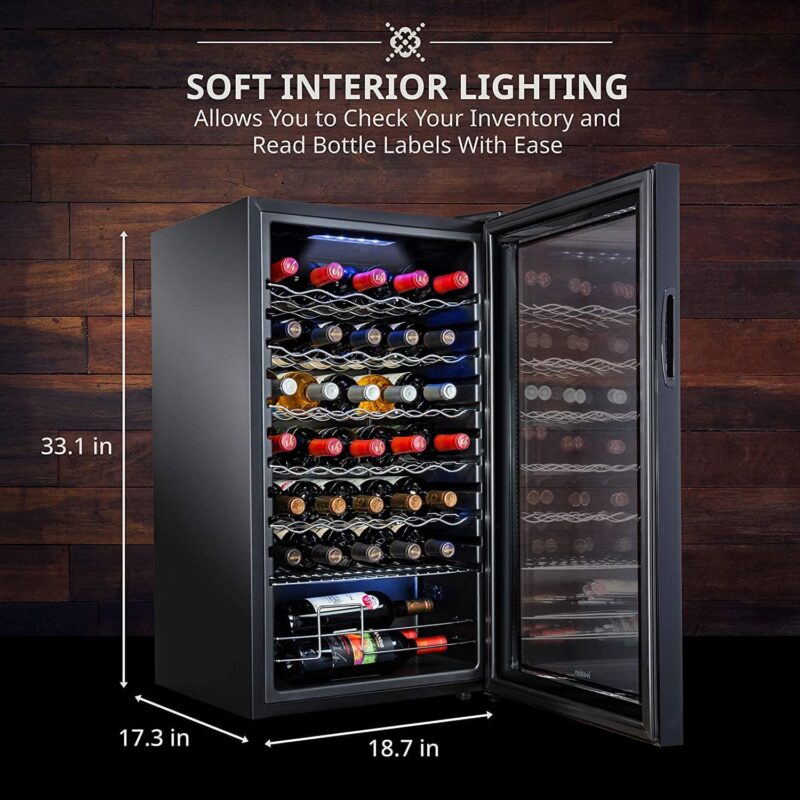 Ivation 34 Bottle Compressor Wine Cooler Refrigerator, Glass Door Black - Image 3
