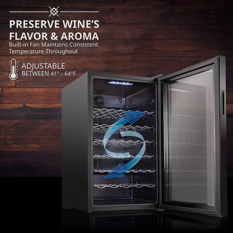 Ivation 51 Bottle Compressor Wine Cooler Refrigerator | Large Freestanding Wine Cellar Fridge Glass Door Black - Image 3
