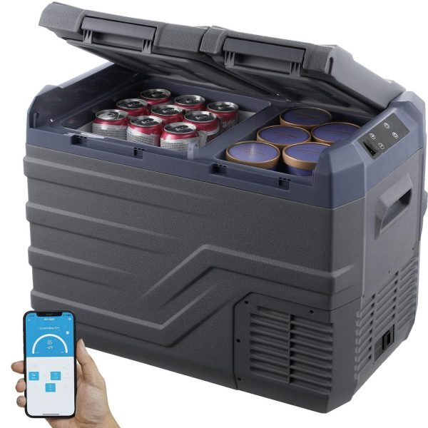 KFFKFF 12V Car Refrigerator, 32L Electric Cooler DC/AC, -4a ~68a , Freezer Fridge Cooler APP Control Camping, RV, and Outdoor Use
