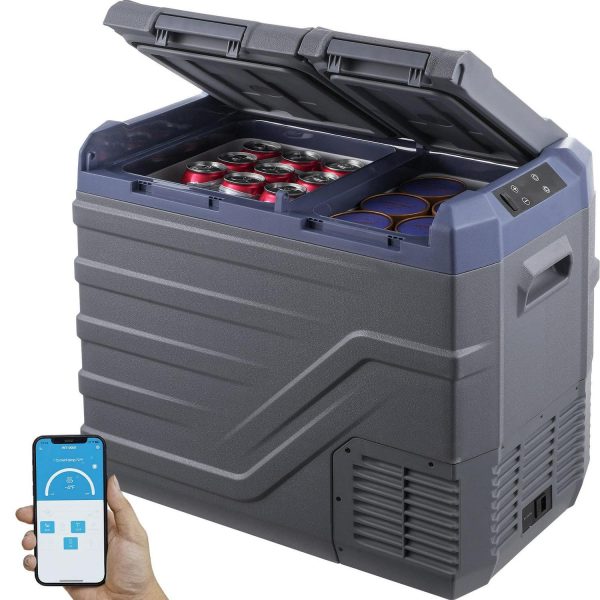 KFFKFF 12V Car Refrigerator, 40L Electric Cooler DC/AC, -4a ~68a , Freezer Fridge Cooler APP Control for Travel, Outdoors, and RV