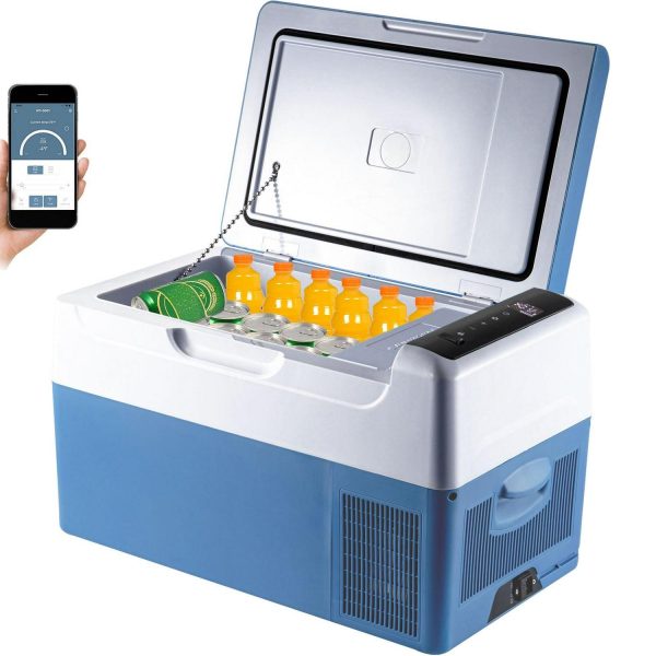 KFFKFF 23t (22L), Portable Car Refrigerator 12 Volt Fridge Freezer with App Control (-4a ~68a ), Vehicle Cooler with 12/24v DC and 110-240v AC