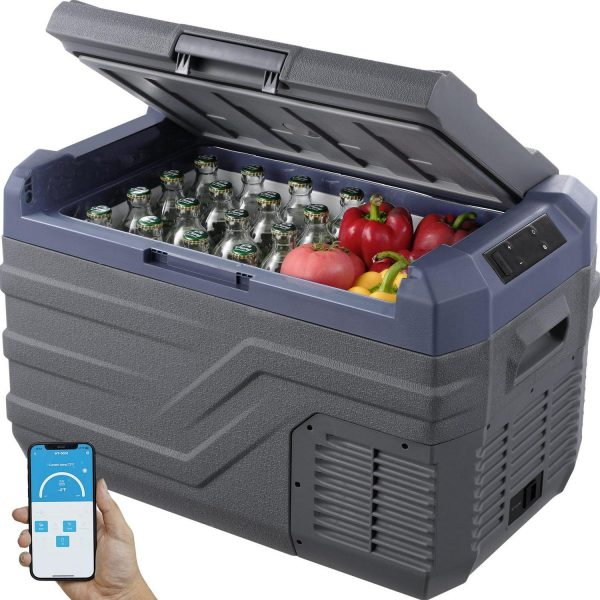 KFFKFF 30L Car Refrigerator Fridge, 12V Refrigerator with Built-in Light, -4a to 68a , 12/24V DC and 100-240V AC, Ideal for Camping, RV, and Outdoor Use