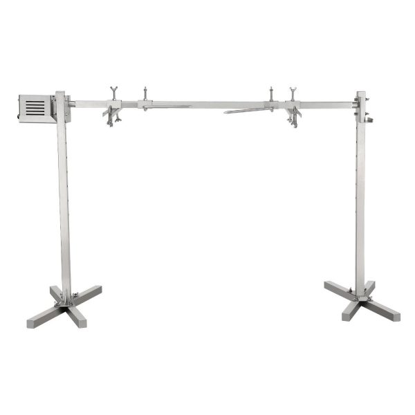 KFFKFF 46  Electric Rotisserie Grill Kit, 52W Automatic BBQ Rotisserie Roaster Grill Rod Height Adjustable Outdoor Large Stainless Steel Grill 132 lbs/60 KG Universal Grill Kit for Pig Lamb