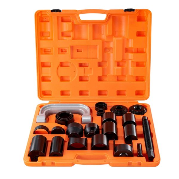 KFFKFF Ball Joint Press Set, 23-piece Tool Kit, C-press Ball Joint Disassembly and Assembly Tools, Suitable for Most 2WD and 4WD Vehicles, Robust Ball Joint Maintenance Kit for Vehicle Repairs