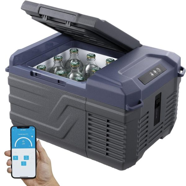 KFFKFF Car Refrigerator Car Cooler, 12V Electric Cooler 9L Portable Freezer -4a -68a Temp Control, 12/24V DC and 100-240V AC