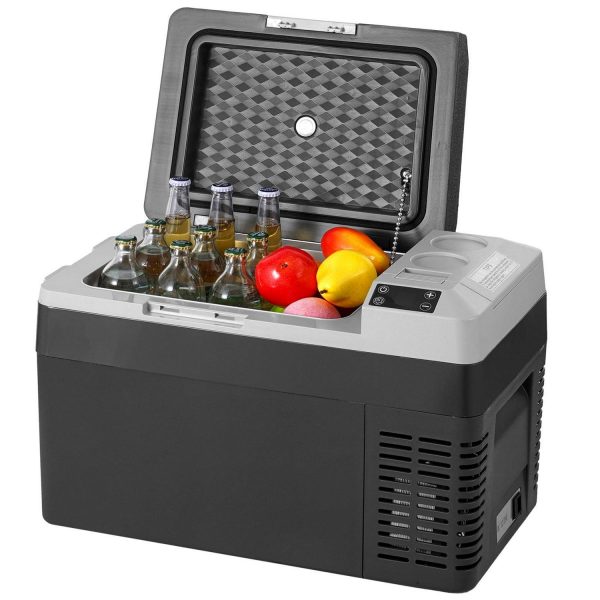 KFFKFF Compact Vehicle Cooler, 12V Mobile Refrigerator, 25L Capacity, Single Zone Freezing -4a to 68a , Efficient Compressor for Travel, Camping, and RV Use