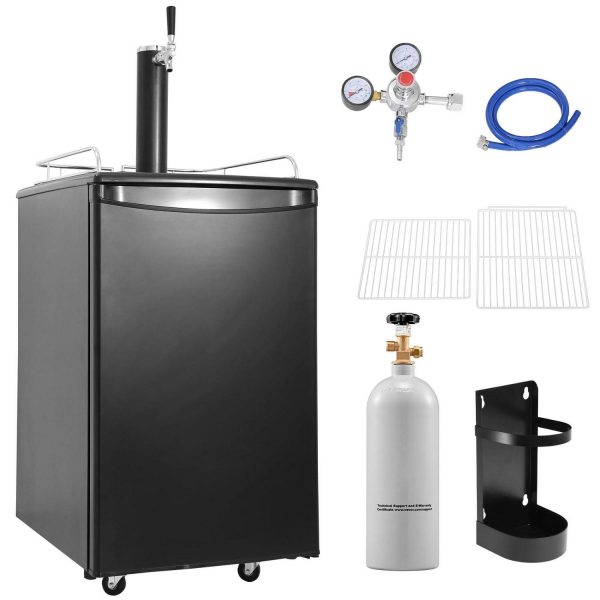 KFFKFF Draft Beer Dispenser Beer Kegerator Full Size Keg Refrigerator Single Tap
