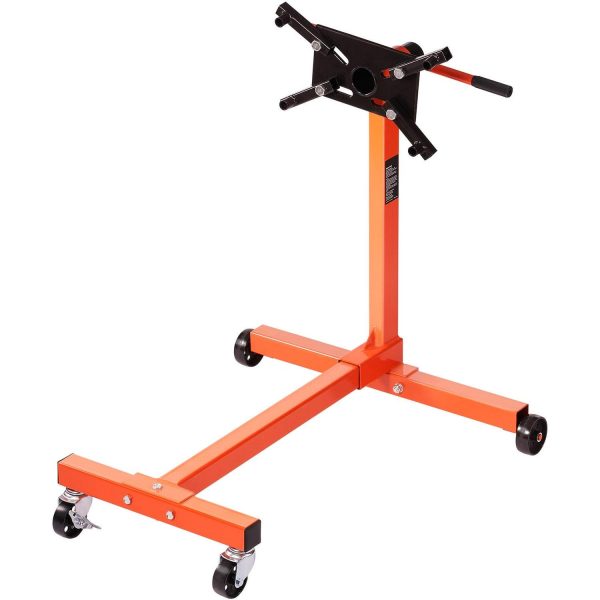 KFFKFF Engine Stand 750lbs 360 Degree Adjustable Mounting Head Motor Hoist Dolly