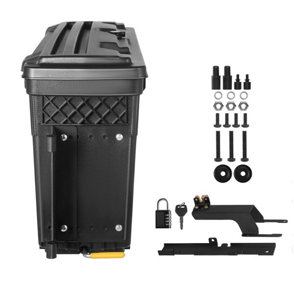 KFFKFF Pickup Bed Toolbox, Secure Swing Case with Combination Lock, 25L Capacity ABS Wheel Arch Storage, Water-Resistant and Sturdy, Fits Ford F-150 2015-2021, Left Side