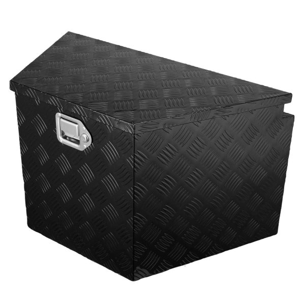 KFFKFF Trailer Storage Box, Constructed from Diamond Pattern Aluminum Alloy, Robust Trailer Chest with Lock and Keys, Functional Storage for Pickup Truck, RV, Trailer, Dimensions: 39 x16.5 x12