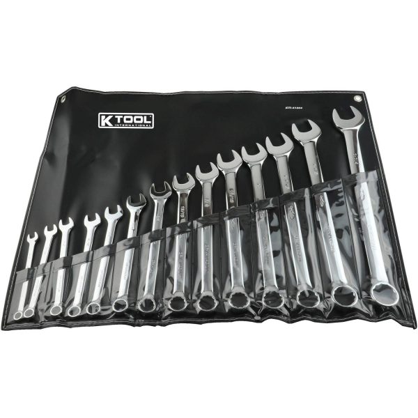 KTI Wrench Set, 14-Piece, Hi-Polish with Bag