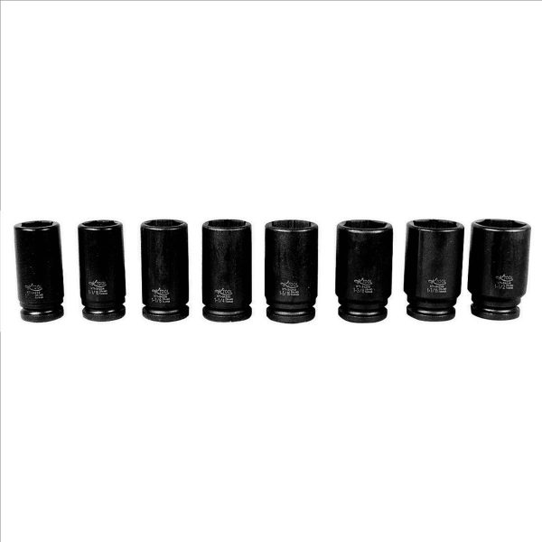 K-Tool 34200 8 Piece 3/4  Drive 6-Point Deep Impact Socket Set