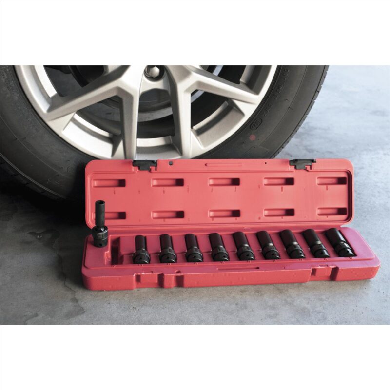 K-Tool 37400 10 Piece 3/8  Drive Metric Impact Flex Deep Socket Set - Image 9